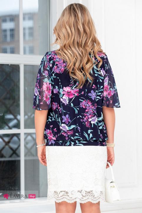 Блуза «Крылышки» фиолетово/баклажанный/ментол/розовый