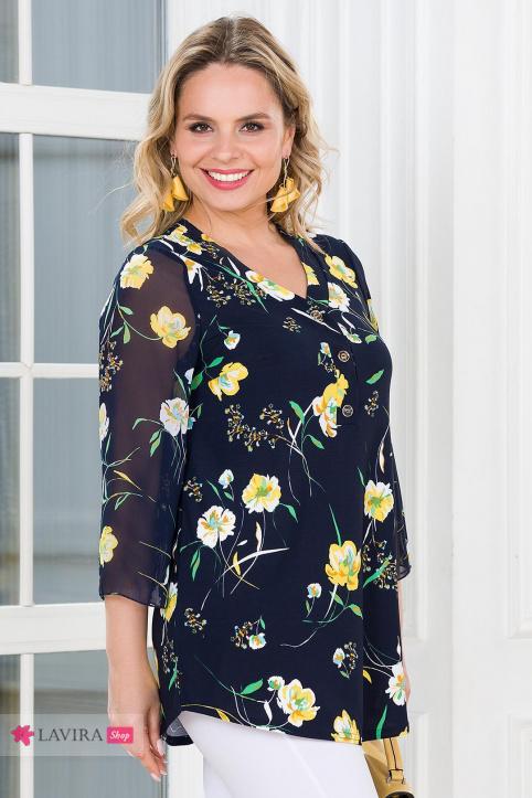 Туника «Марсель» синий/ярко-желтый